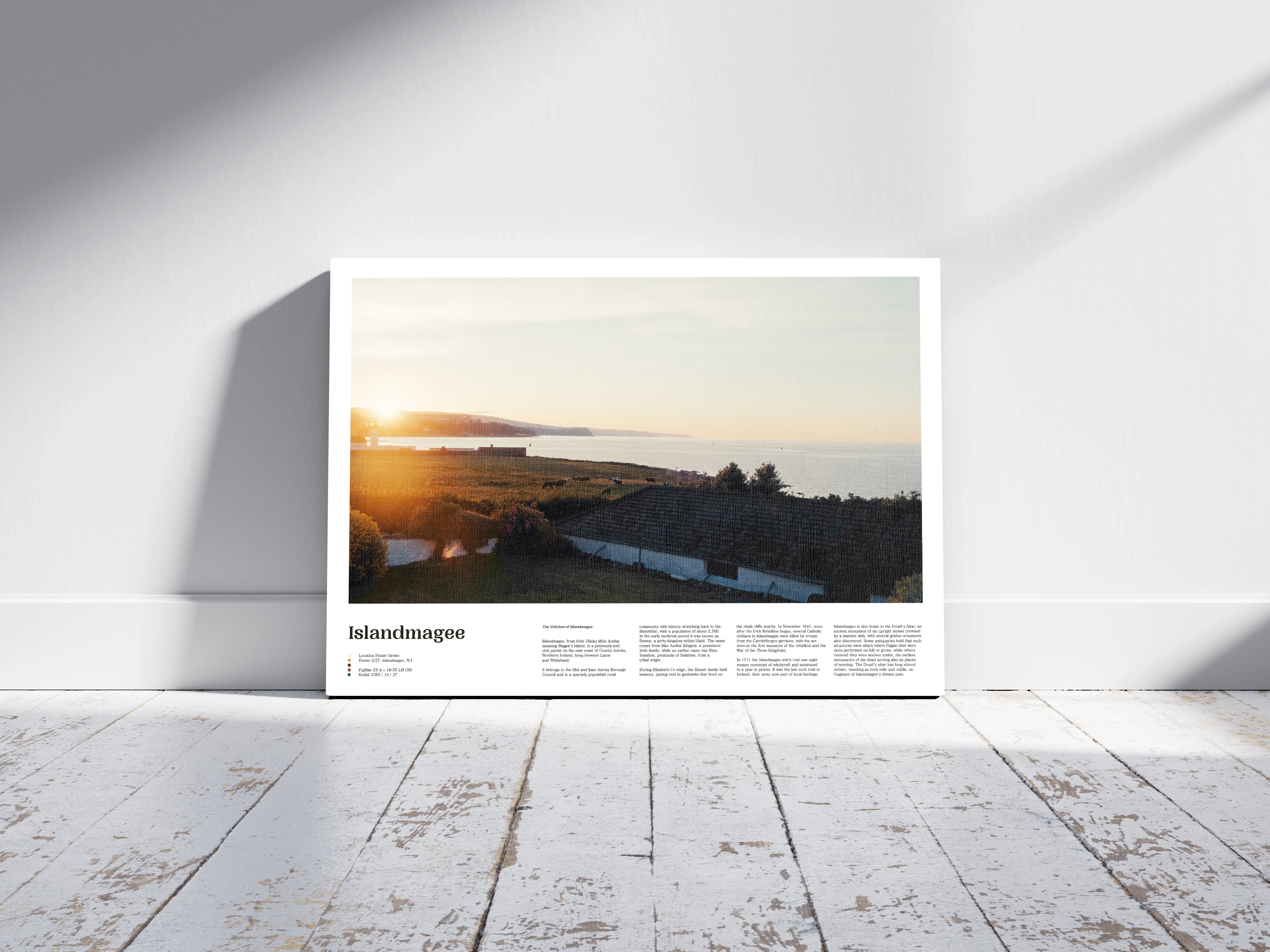 Island Magee location poster as canvas print in interior setting