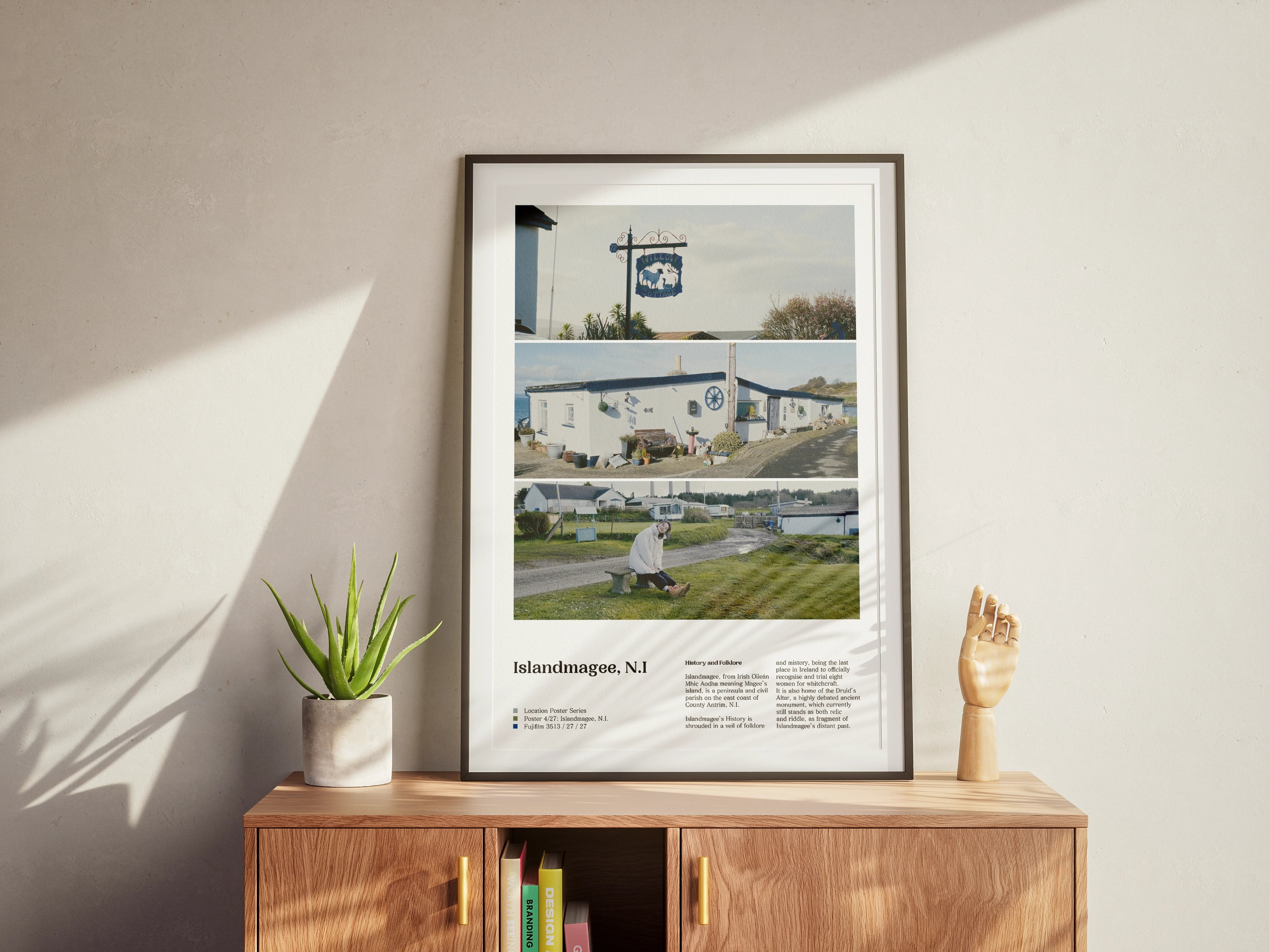 Island Magee location poster in frame