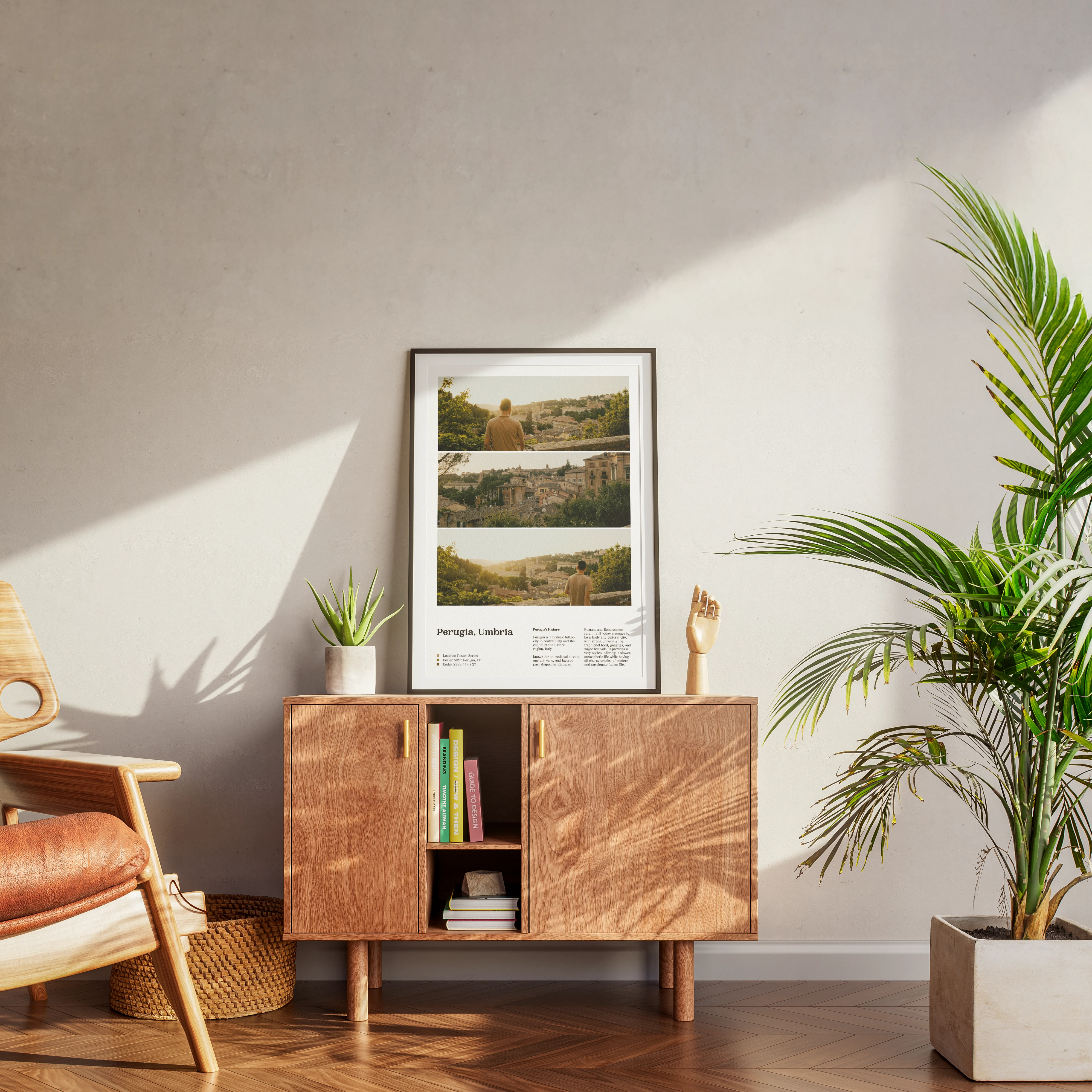 Perugia location poster in frame